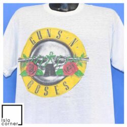 Vintage 80s Guns N' Roses Was Here Distressed Hard Rock T Shirt Front