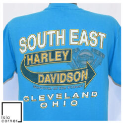 Vintage 80s Harley Davidson Motorocycle Cleveland Ohio T Shirt Back