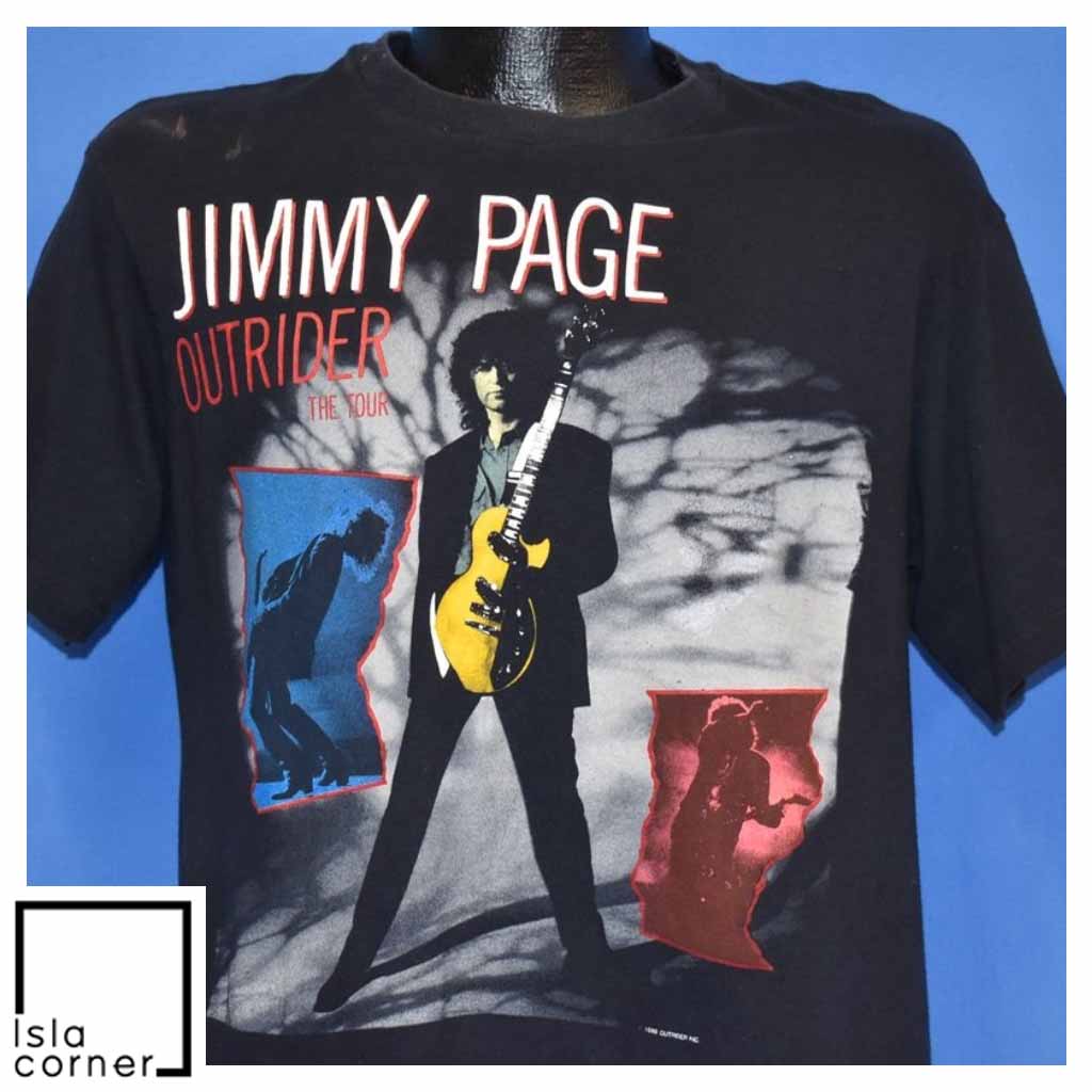 Vintage 80s Jimmy Page Outrider Tour 1988 Rock T Shirt Vintage 80s Jimmy Page Outrider Tour 1988 Rock T Shirt