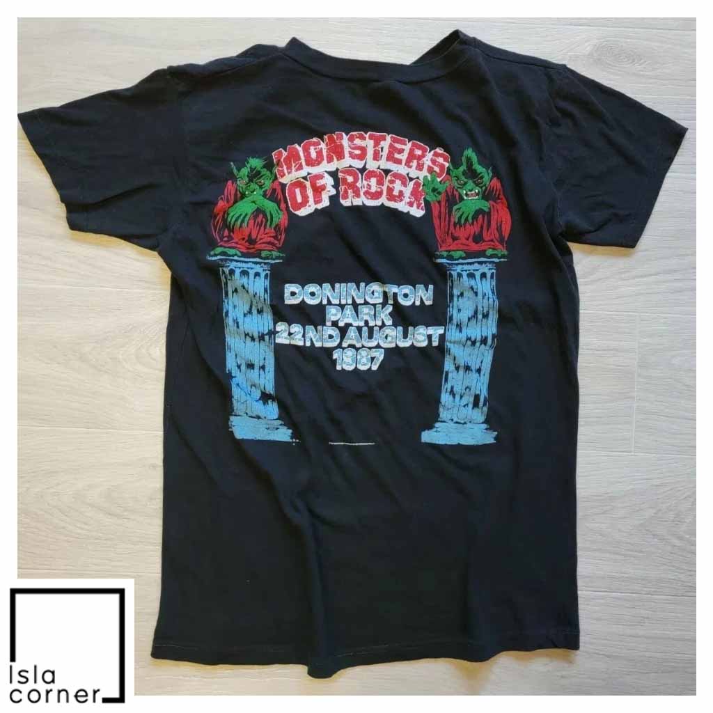 Vintage 80s Monsters of Rock Donington Concert T Shirt Back Vintage 80s Monsters of Rock Donington Concert T Shirt Back