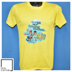 Vintage 80s My Wife Has a Drinking Problem Glitte T Shirt