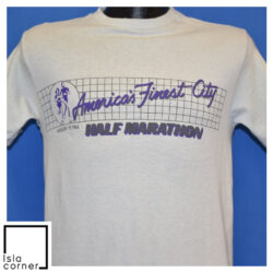 Vintage 80s Nike America's Finest Half Marathon 1984 T Shirt Front