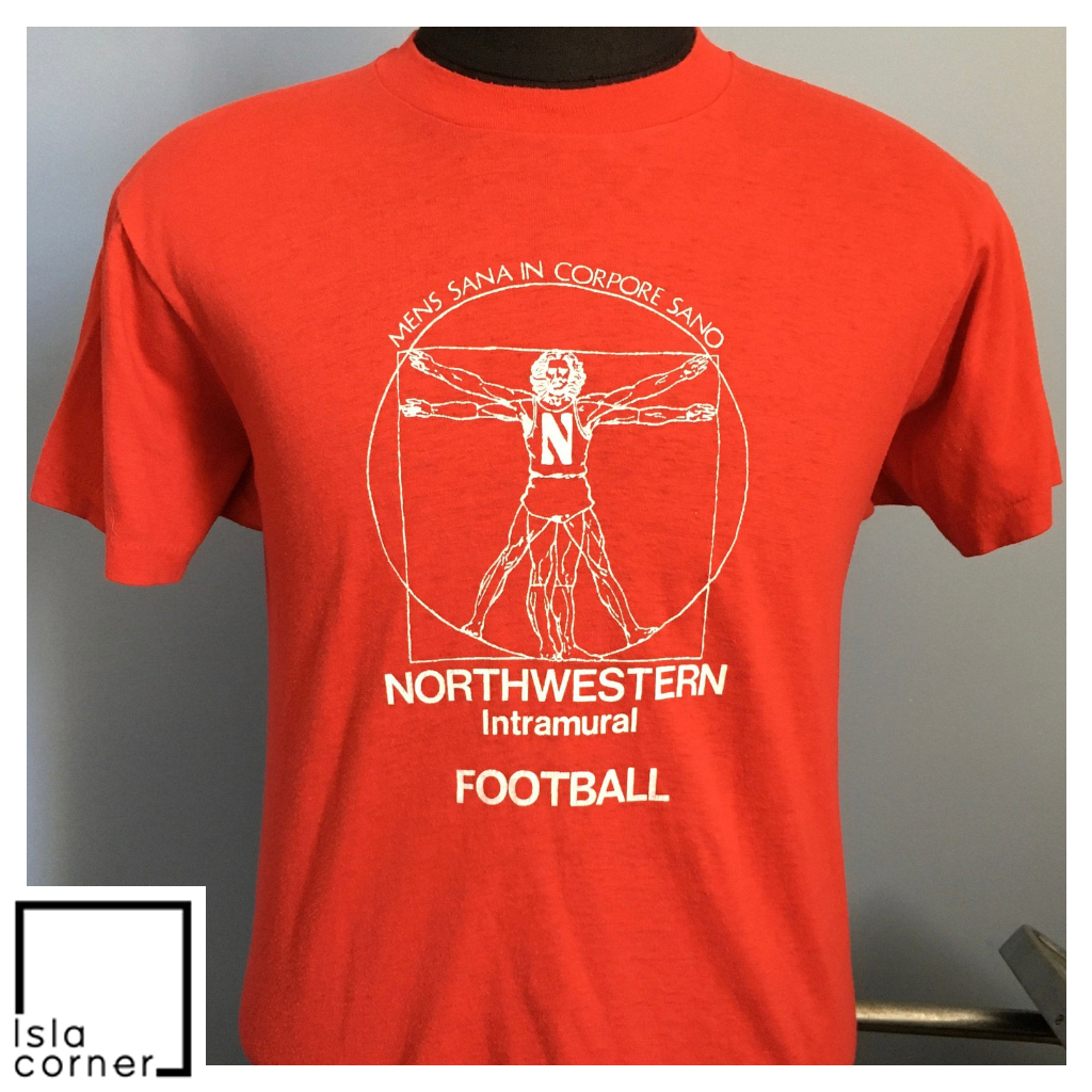 Vintage 80s Northwestern Wildcats University Intramural Football Shirt Vintage 80s Northwestern Wildcats University Intramural Football Shirt
