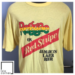Vintage 80s Reggae On Red Stripe Jamaica's Lager Beer Shirt