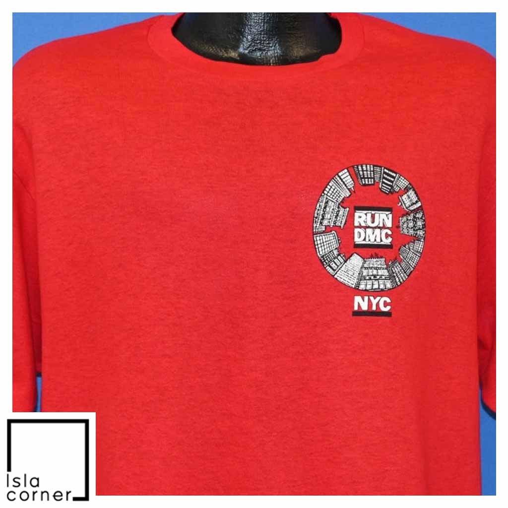 Vintage 80s Run DMC Tougher Than Leather NYC T Shirt Front Vintage 80s Run DMC Tougher Than Leather NYC T Shirt Front