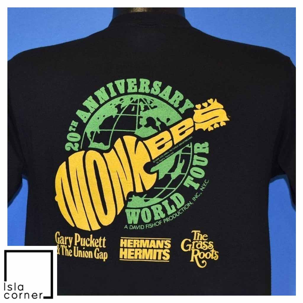 Vintage 80s The Monkees 20th Anniversary Convertible T Shirt Back Vintage 80s The Monkees 20th Anniversary Convertible T Shirt Back