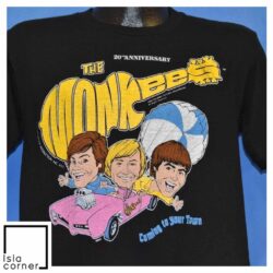Vintage 80s The Monkees 20th Anniversary Convertible T Shirt Front