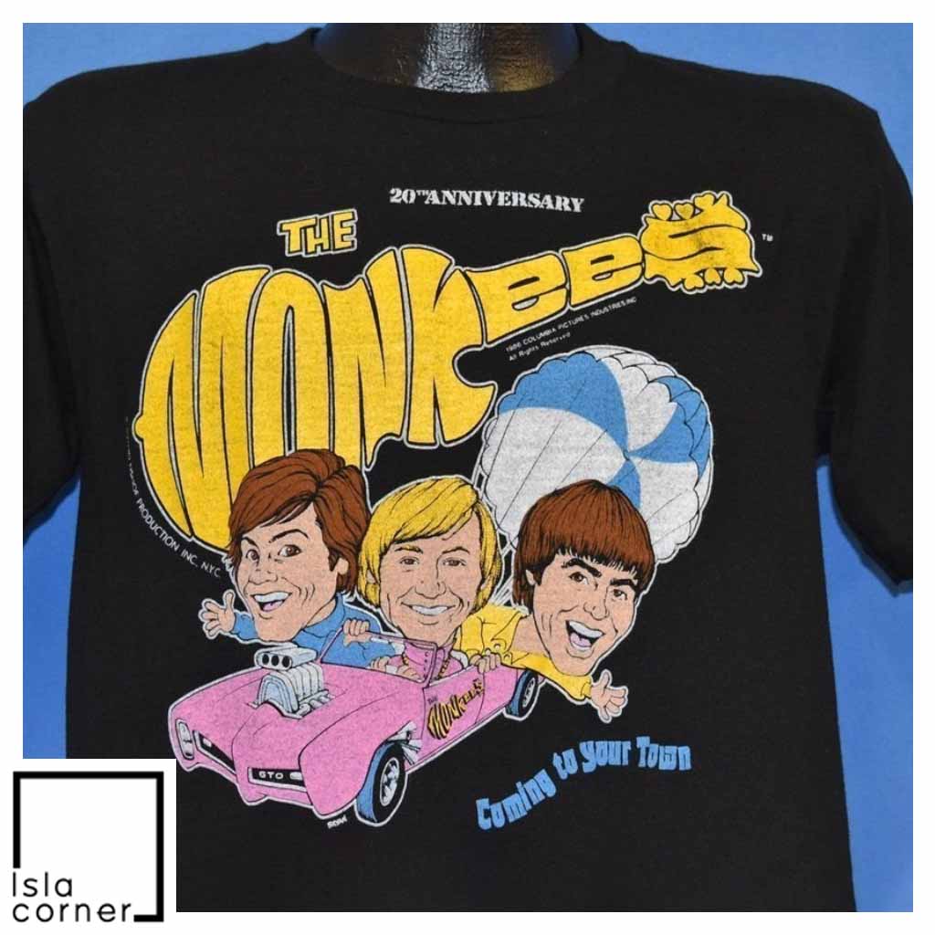 Vintage 80s The Monkees 20th Anniversary Convertible T Shirt Front Vintage 80s The Monkees 20th Anniversary Convertible T Shirt Front