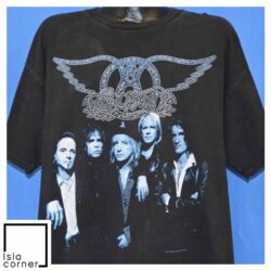 Vintage 90s Aerosmith Nine Lives World Tour 1997 Rock T Shirt Front