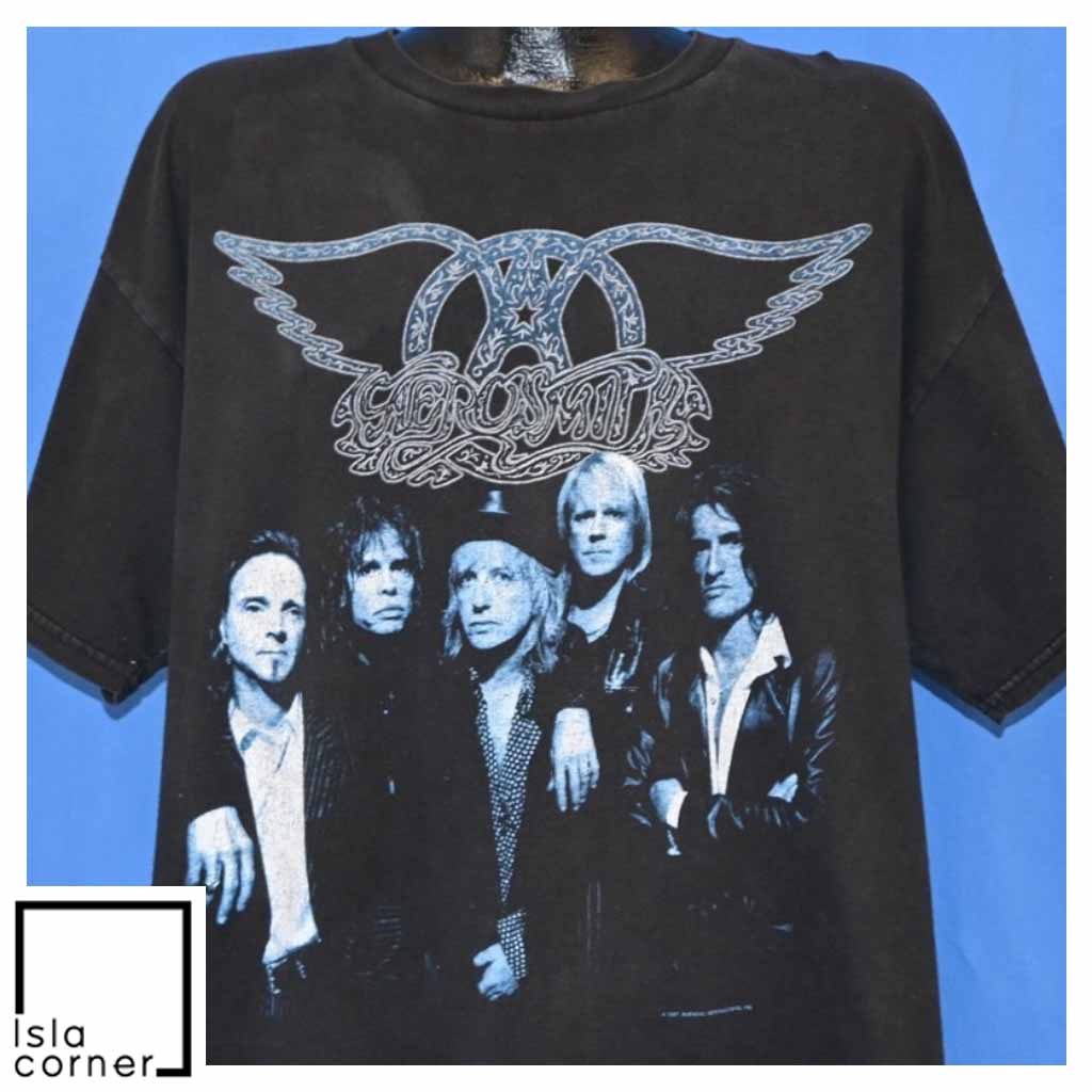 Vintage 90s Aerosmith Nine Lives World Tour 1997 Rock T Shirt Front Vintage 90s Aerosmith Nine Lives World Tour 1997 Rock T Shirt Front