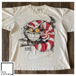 Vintage 90s Alice In Wonderland Cheshire Cat Andazia T Shirt Front
