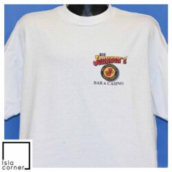 Vintage 90s Big Johnson's Bar & Casino Liquor Up Front T Shirt Front