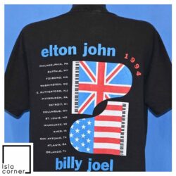 Vintage 90s Billy Joel Elton John Face to Face Tour T Shirt Back