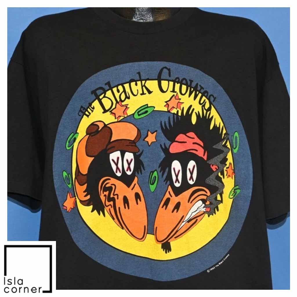 Vintage 90s Black Crowes High as the Moon Tour 1992 T Shirt Front Vintage 90s Black Crowes High as the Moon Tour 1992 T Shirt Front