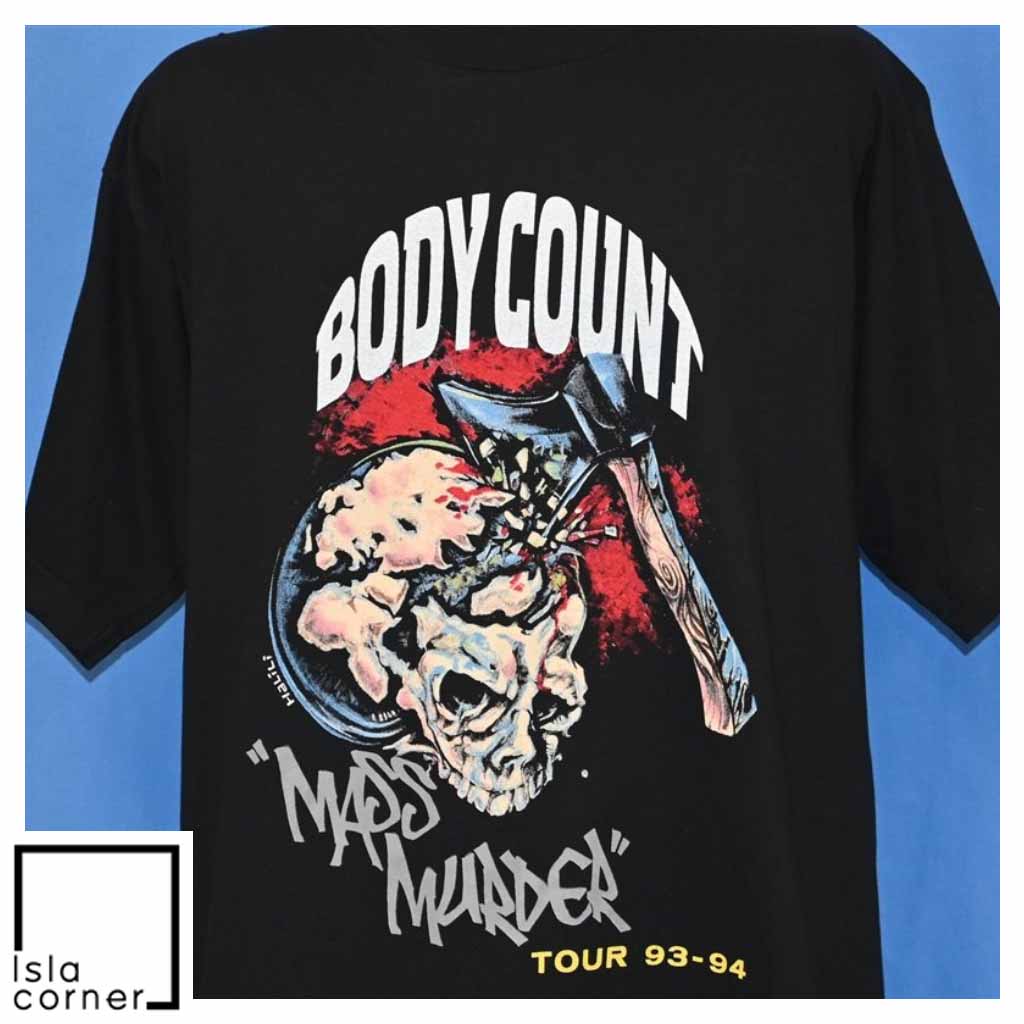 Vintage 90s Body Count Mass Murder Tour 93 94 Band T Shirt front Vintage 90s Body Count Mass Murder Tour 93 94 Band T Shirt front