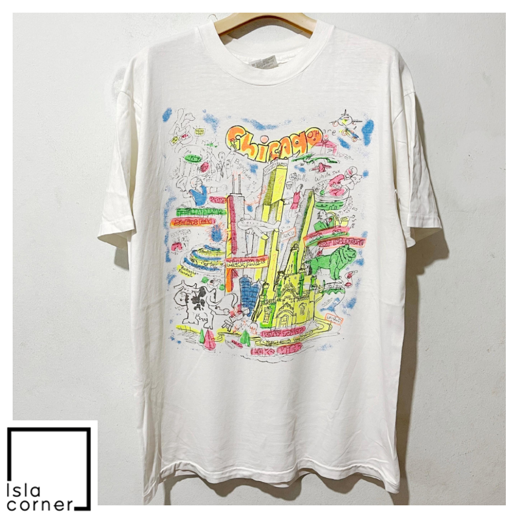 Vintage 90s Chicago City Skyline Art Festival Shirt Vintage 90s Chicago City Skyline Art Festival Shirt