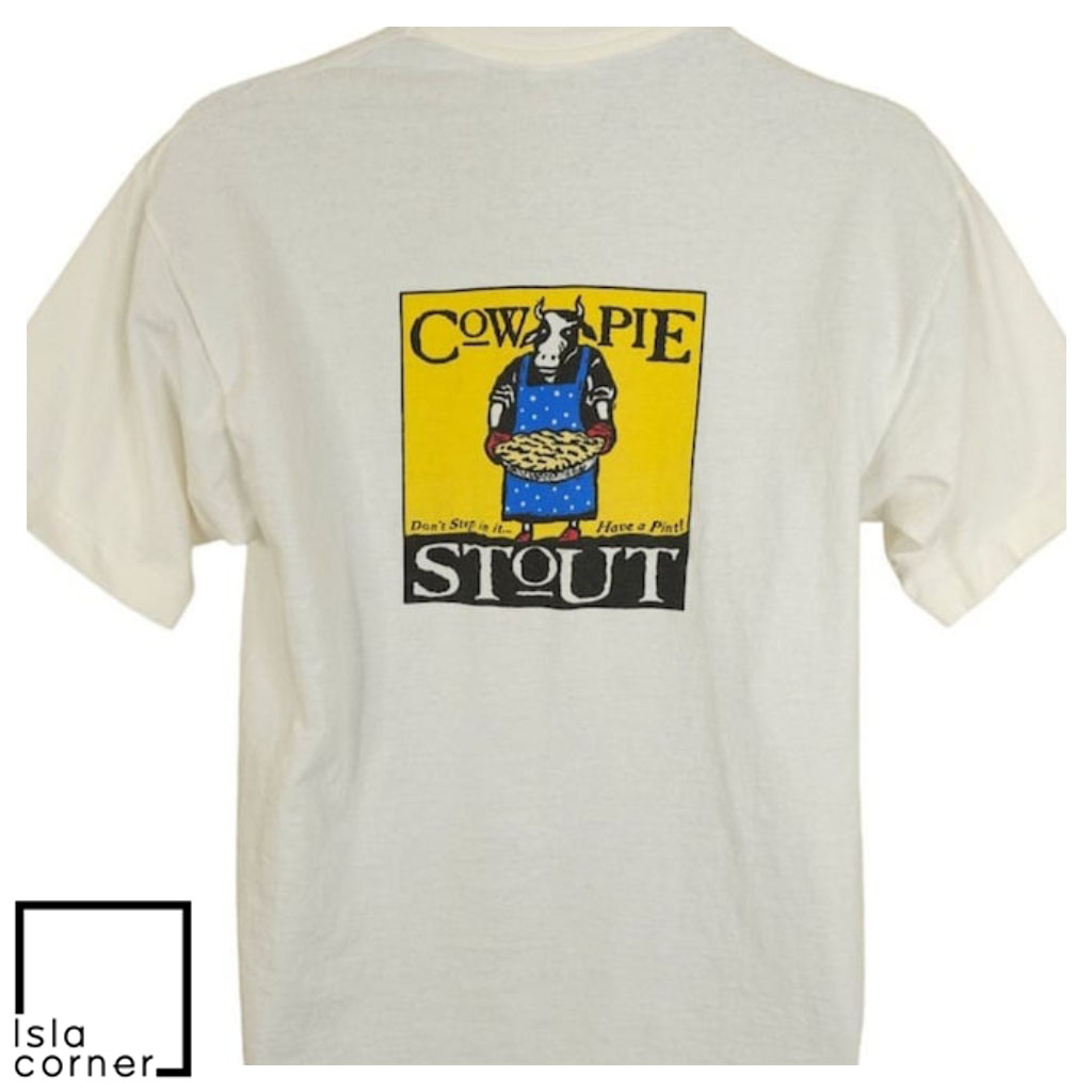 Vintage 90s Cow Pie Stout Daves BrewFarm Breweriana Shirt Back Vintage 90s Cow Pie Stout Daves BrewFarm Breweriana Shirt Back
