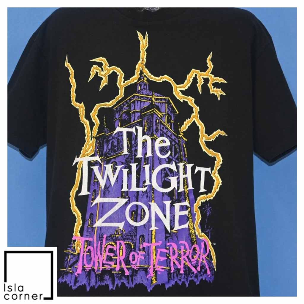 Vintage 90s Disney Twilight Zone Tower of Terror Ride T Shirt Front Vintage 90s Disney Twilight Zone Tower of Terror Ride T Shirt Front