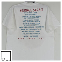 Vintage 90's George Strait Blue Clear Sky Music Concert Tour 2 SIDED Shirt Back