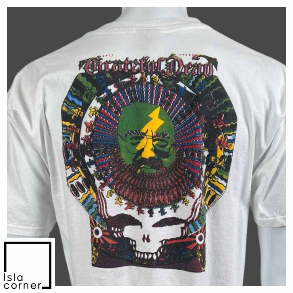 Vintage 90s Grateful Dead Jerry Garcia Thrasher T Shirt Back Vintage 90s Grateful Dead Jerry Garcia Thrasher T Shirt Back