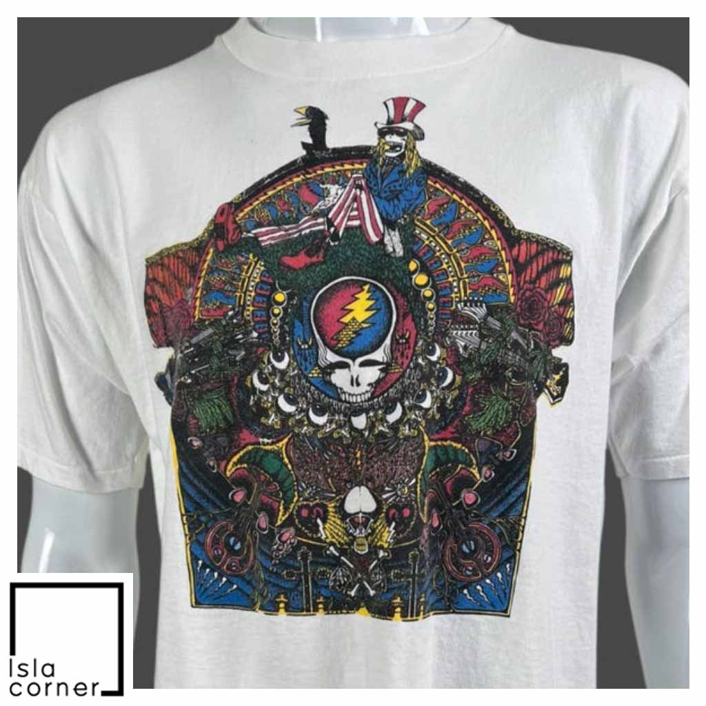 Vintage 90s Grateful Dead Jerry Garcia Thrasher T Shirt Front Vintage 90s Grateful Dead Jerry Garcia Thrasher T Shirt Front