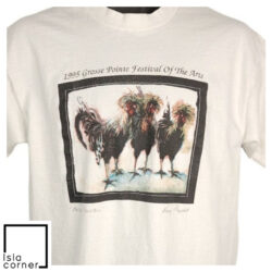 Vintage 90s Grosse Pointe 1995 Festival Of The Arts Polish Roosters Shirt