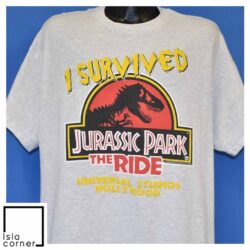 Vintage 90s I Survived Jurassic Park the Ride T Shirt