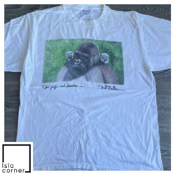 Vintage 90s KOKO Gorilla Sign Language Primate Art Will Bullas Large Shirt
