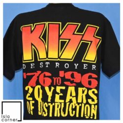 Vintage 90s Kiss Destroyer Tour 20 Years of Destruction T Shirt Back