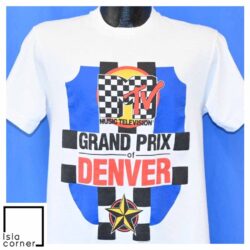 Vintage 90s MTV Grand Prix of Denver 1990 Racing T Shirt Front