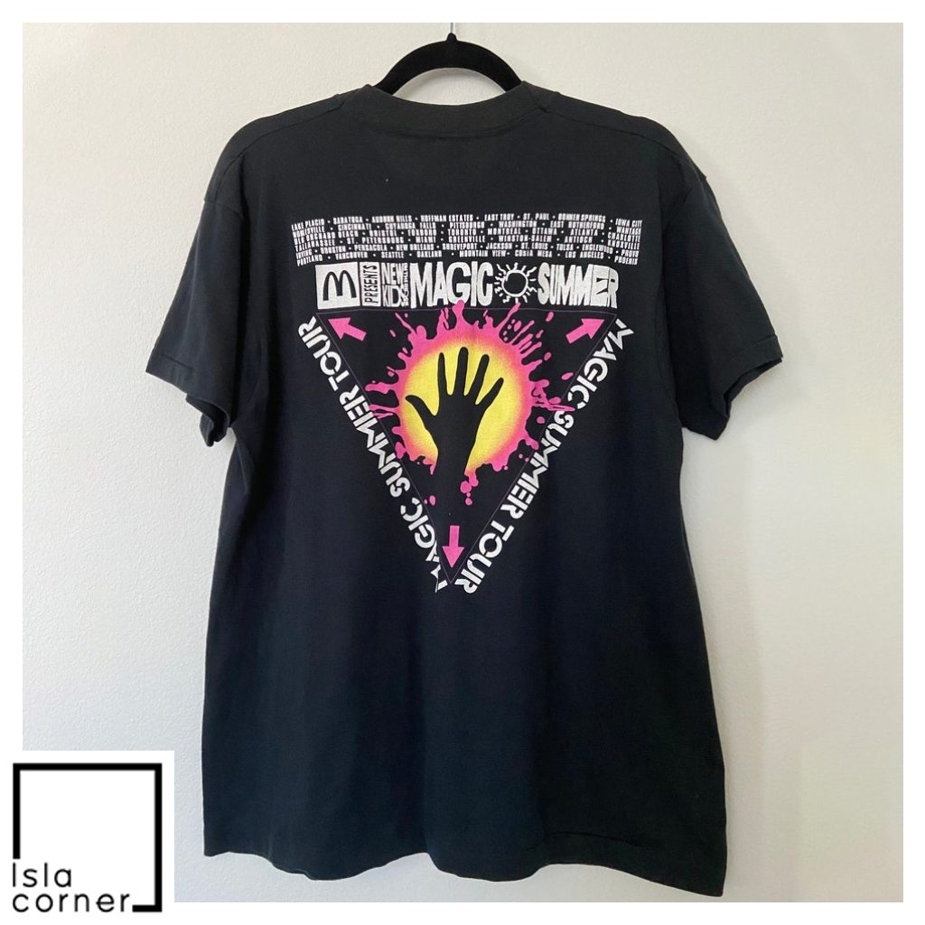 Vintage 90s New Kids On The Block Band Magic Summer Concert Tour T Shirt Back Vintage 90s New Kids On The Block Band Magic Summer Concert Tour T Shirt Back