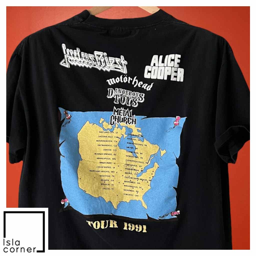 Vintage 90s Operation Rock And Roll Judas Priest Alice Cooper Tour T Shirt Back Vintage 90s Operation Rock And Roll Judas Priest Alice Cooper Tour T Shirt Back