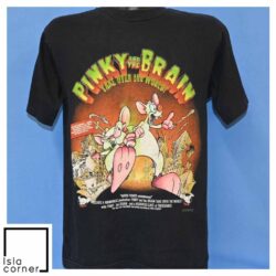 Vintage 90s Pinky And the Brain Take Over the World Cartoon T Shirt