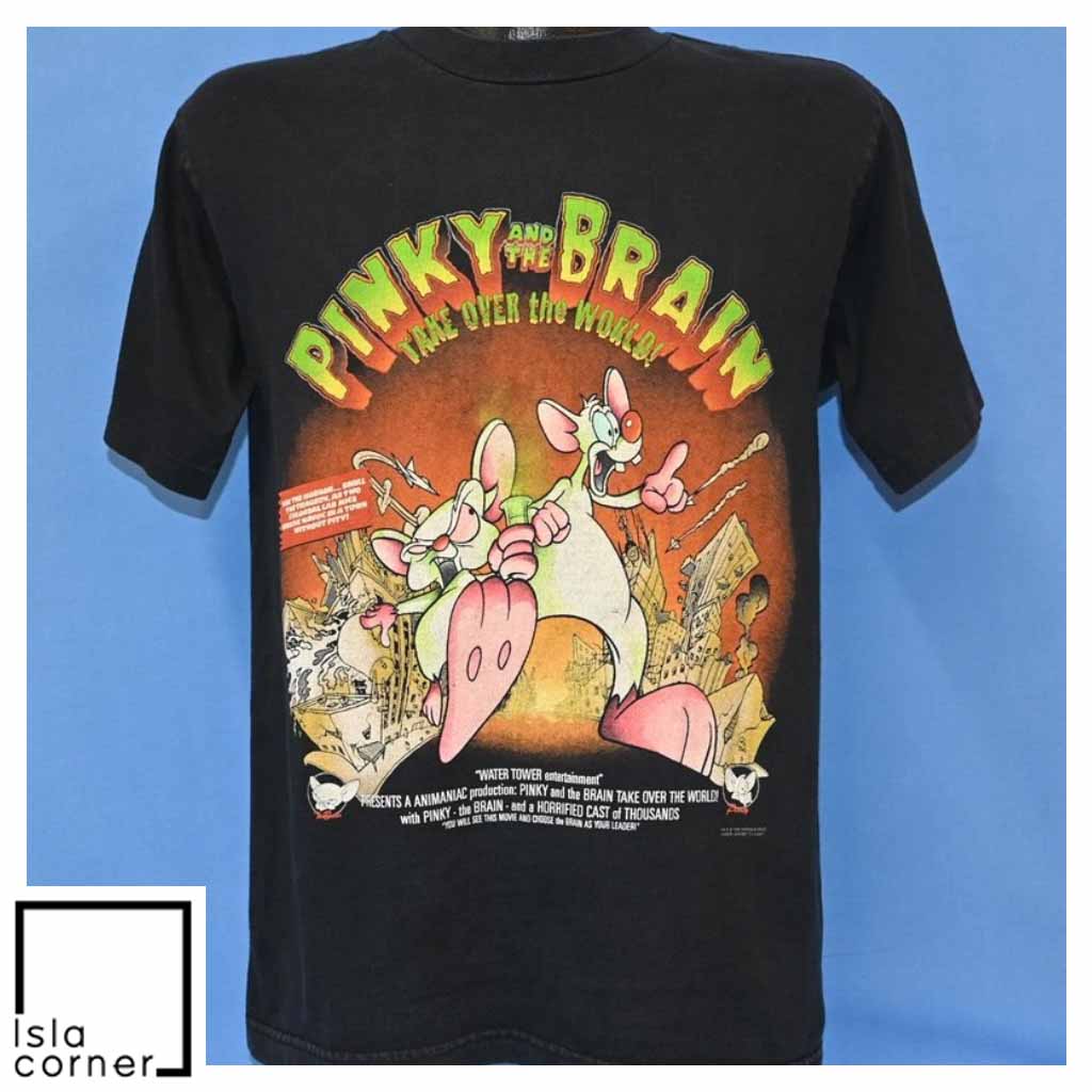 Vintage 90s Pinky And the Brain Take Over the World Cartoon T Shirt Vintage 90s Pinky And the Brain Take Over the World Cartoon T Shirt