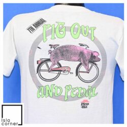 Vintage 90s Pizza Hut Pig Out Pedal Dimo T Shirt Back