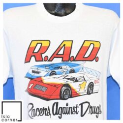 Vintage 90s RAD Racers Against Drugs Outlaws T Shirt Front