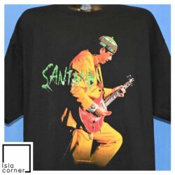 Vintage 90s Santana Supernatural River of Colors Tour T Shirt Front
