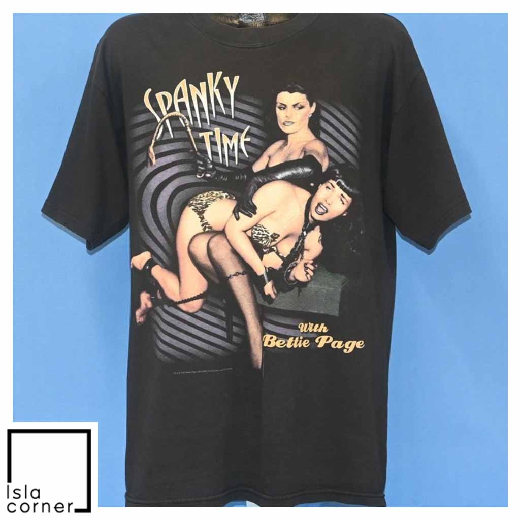 Vintage 90s Spanky Time With Bettie Page Pin Up T Shirt Vintage 90s Spanky Time With Bettie Page Pin Up T Shirt