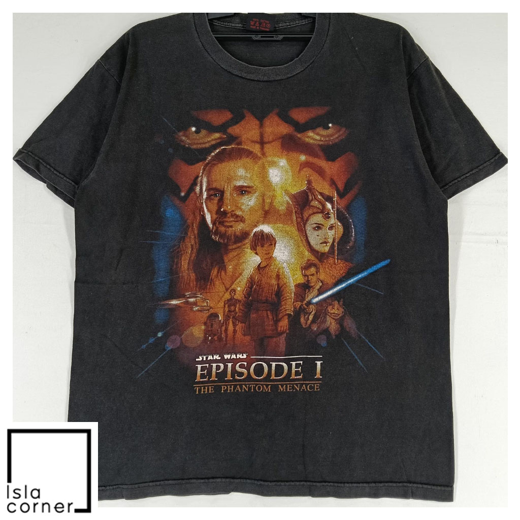 Vintage 90's Star Wars Episode I The Phantom Menace Shirt Front Vintage 90's Star Wars Episode I The Phantom Menace Shirt Front