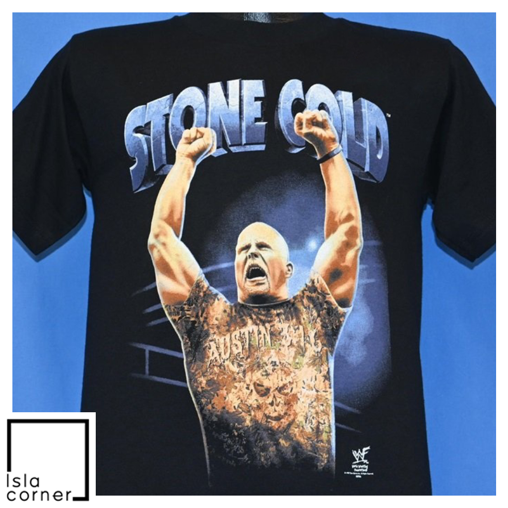 Vintage 90s Stone Cold Austin Kill 'Em T Shirt Front Vintage 90s Stone Cold Austin Kill 'Em T Shirt Front