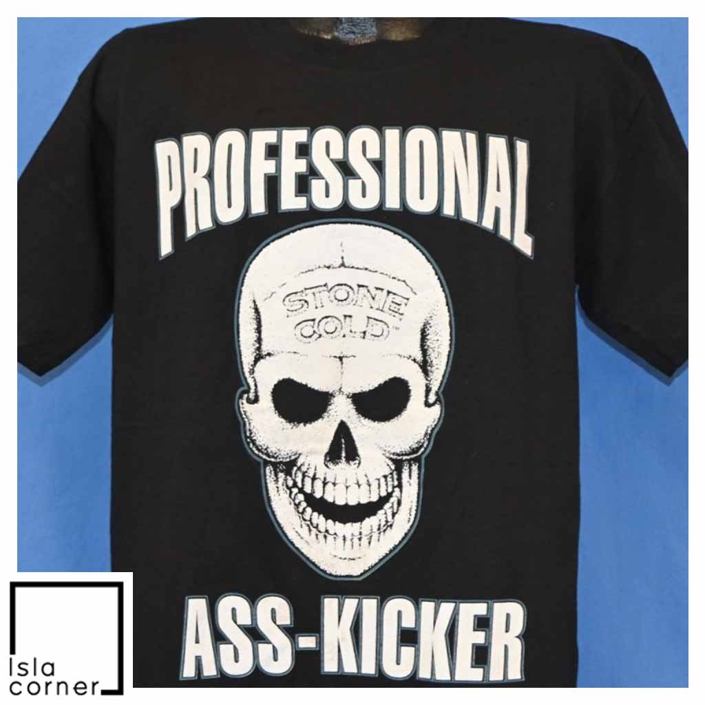 Vintage 90s Stone Cold Steve Austin Pro Ass Kicker WWF T Shirt Front Vintage 90s Stone Cold Steve Austin Pro Ass Kicker WWF T Shirt Front