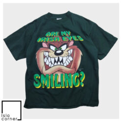 Vintage 90s Taz Looney Tunes St Patrick's Day Irish Are My Irish Eyes Smiling Shirt