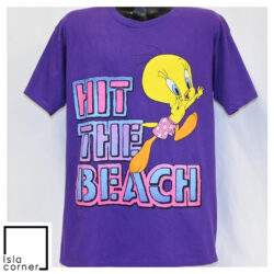 Vintage 90s Tweety Bird Hit The Beach Looney Tunes Swim T Shirt