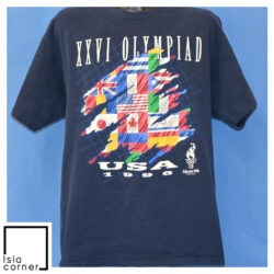 Vintage 90s XXVI Olympiad Atlanta 1996 Flag Olympics T Shirt