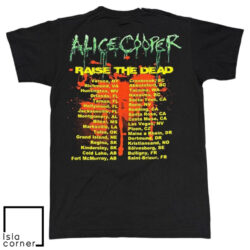 Vintage Alice Cooper Raise The Dead 2013 Tour 2 Sided Shirt Back