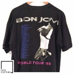 Vintage Bon Jovi World Tour '93 T Shirt Back