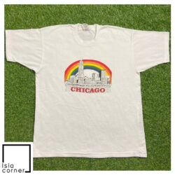 Vintage Chicago Skyline Rainbow Shirt