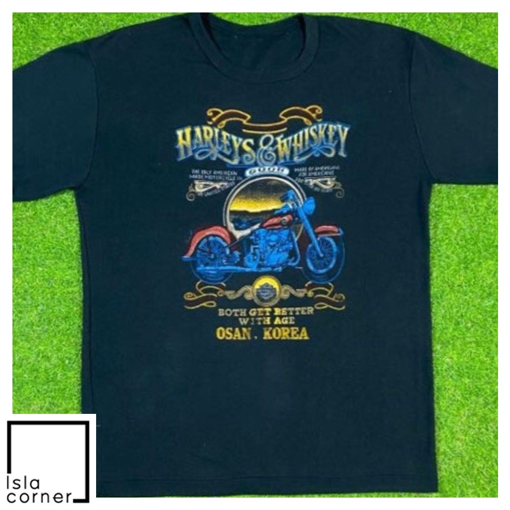 Vintage Harley Davidson Harleys & Whiskey Shirt Osan Korea 80s 90s 3D Motorcycle Truckers Biker Vintage Harley Davidson Harleys & Whiskey Shirt Osan Korea 80s 90s 3D Motorcycle Truckers Biker
