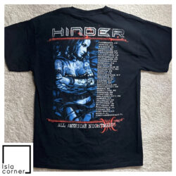 Vintage Hinder Band 2010 All American Nightmare Tour Shirt Back