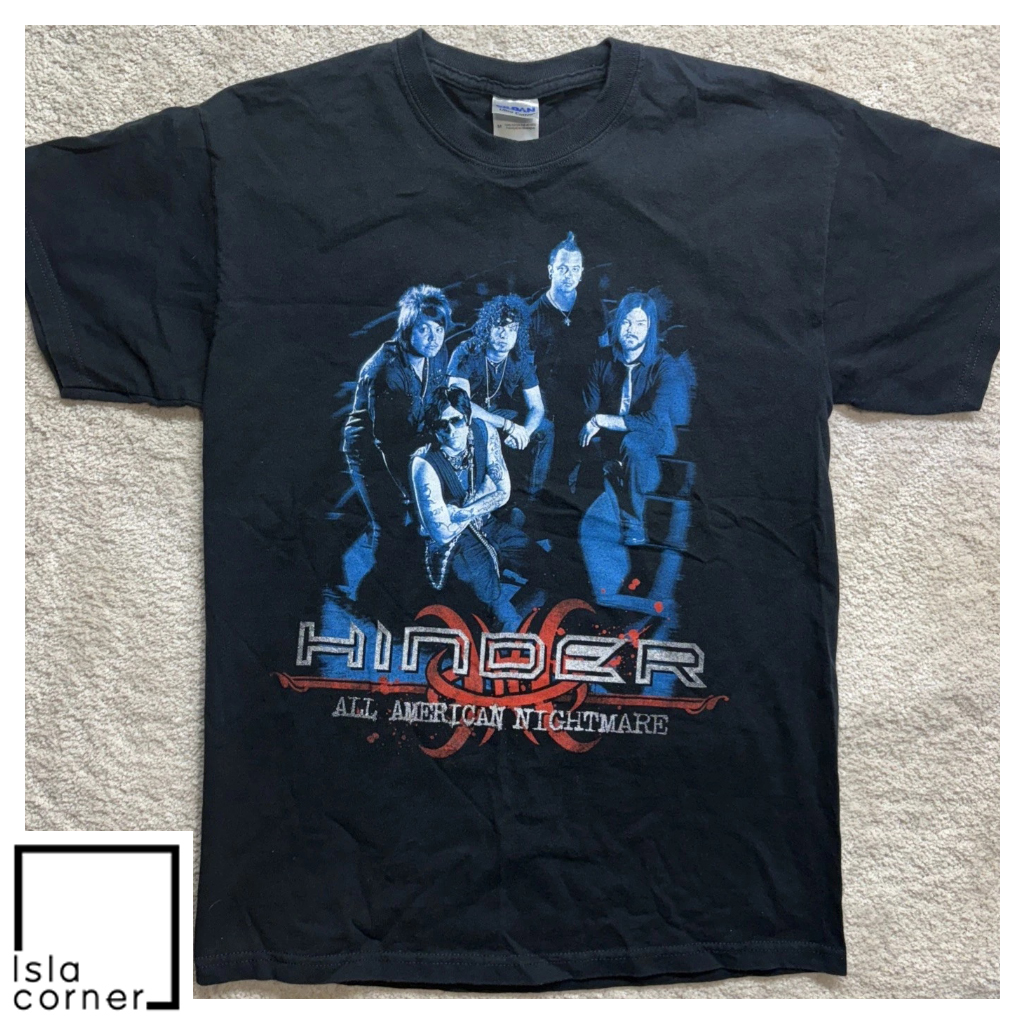 Vintage Hinder Band 2010 All American Nightmare Tour Shirt Front Vintage Hinder Band 2010 All American Nightmare Tour Shirt Front